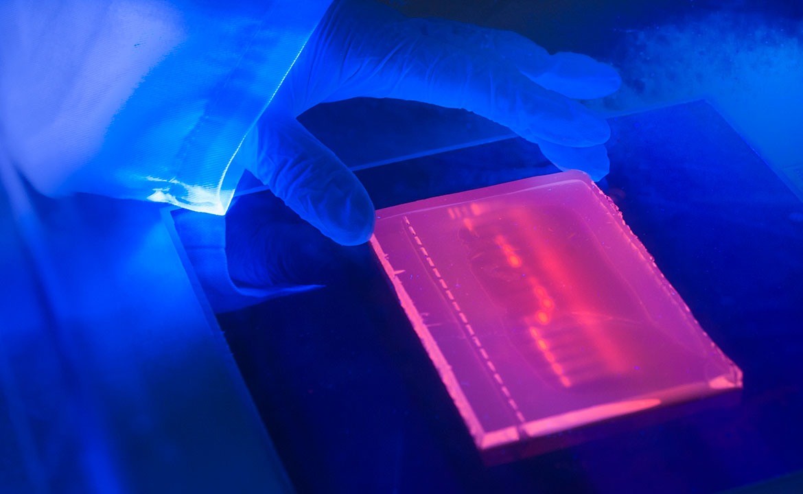 Electrophoresis used for DNA analysis