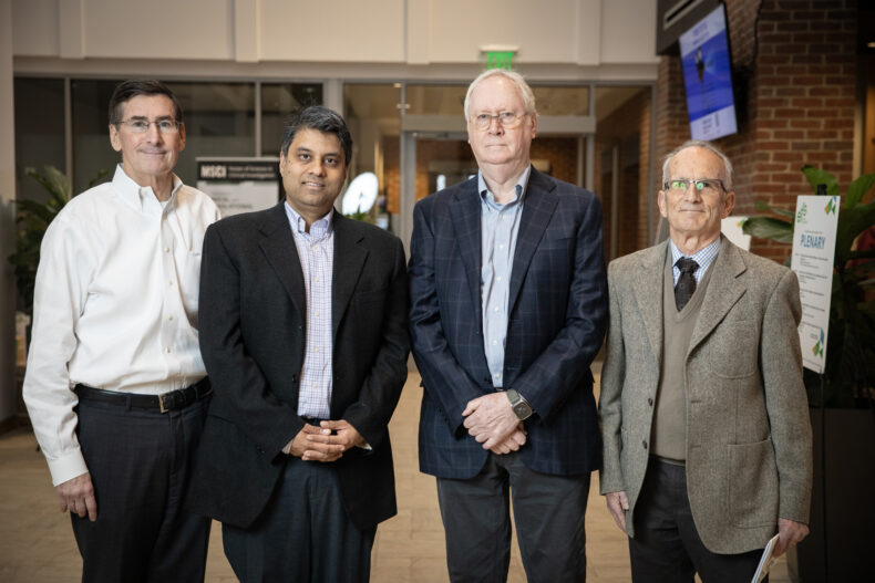 This year&rsquo;s awardees are, from left, Stokes Peebles, MD, Ravi Shah, MD, John Gore, PhD, and Jeffrey Davidson, PhD